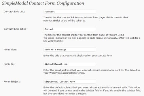 SimpleModal Contact Form (SMCF)