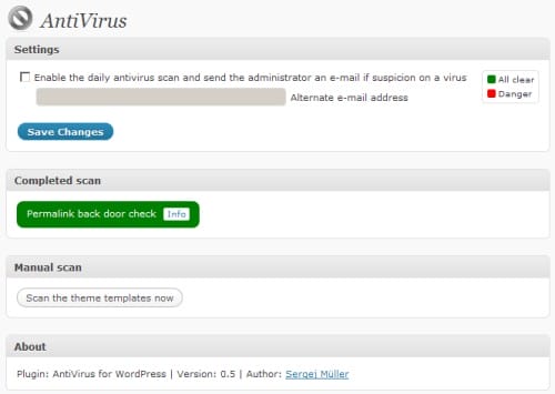 Antivirus for WordPress