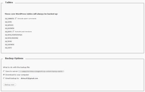 WP DB Backup WP DB Backup